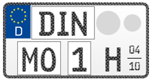 "HISTORISCH-SAISON" Leichtkraftrad-Kennzeichen, 255x130 mm (Standard), mit Carbon-Optik