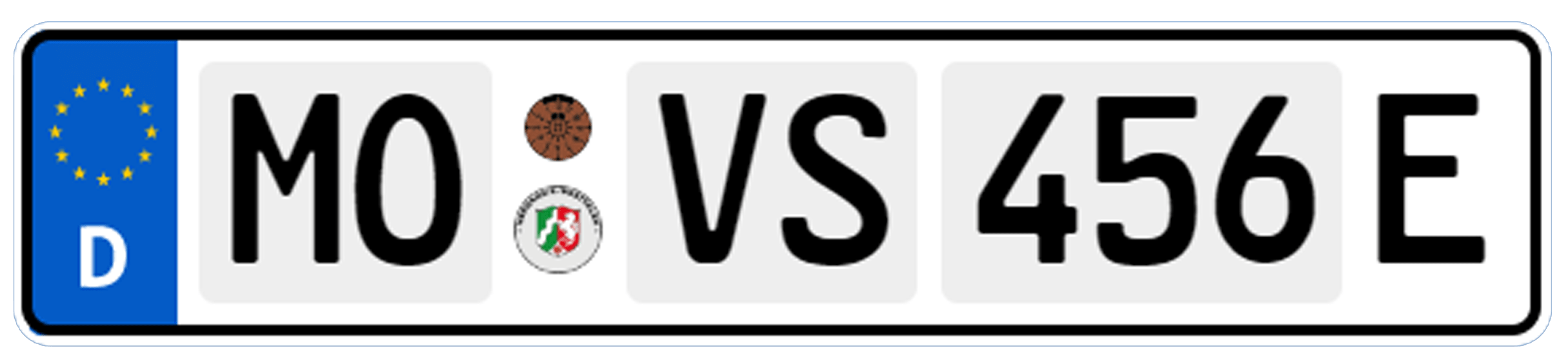 Elektro-Kennzeichen, 520x110 mm (Standard), ohne Carbon-Optik